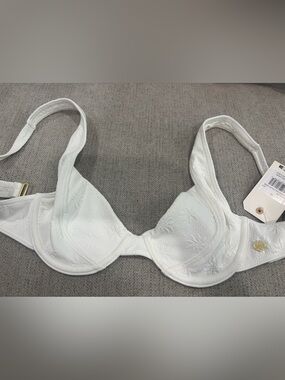 Billabong White Textured Underwire Bikini Top